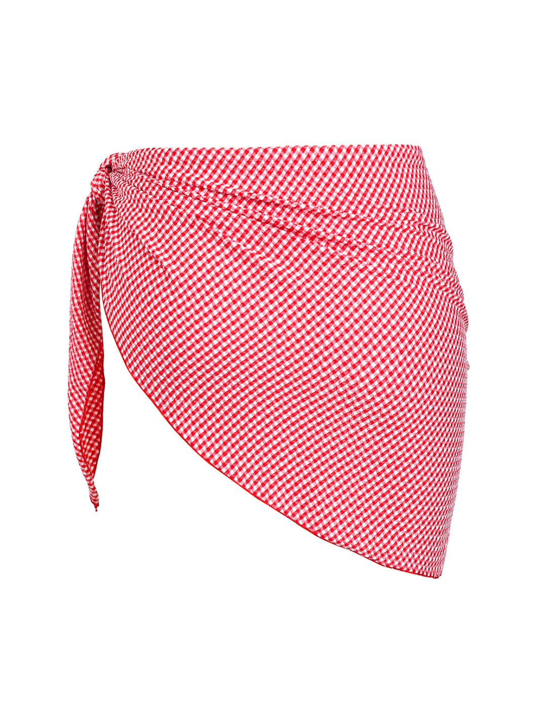 Seamolly Gingham Tie Side Beach Mini Sarong Skirt