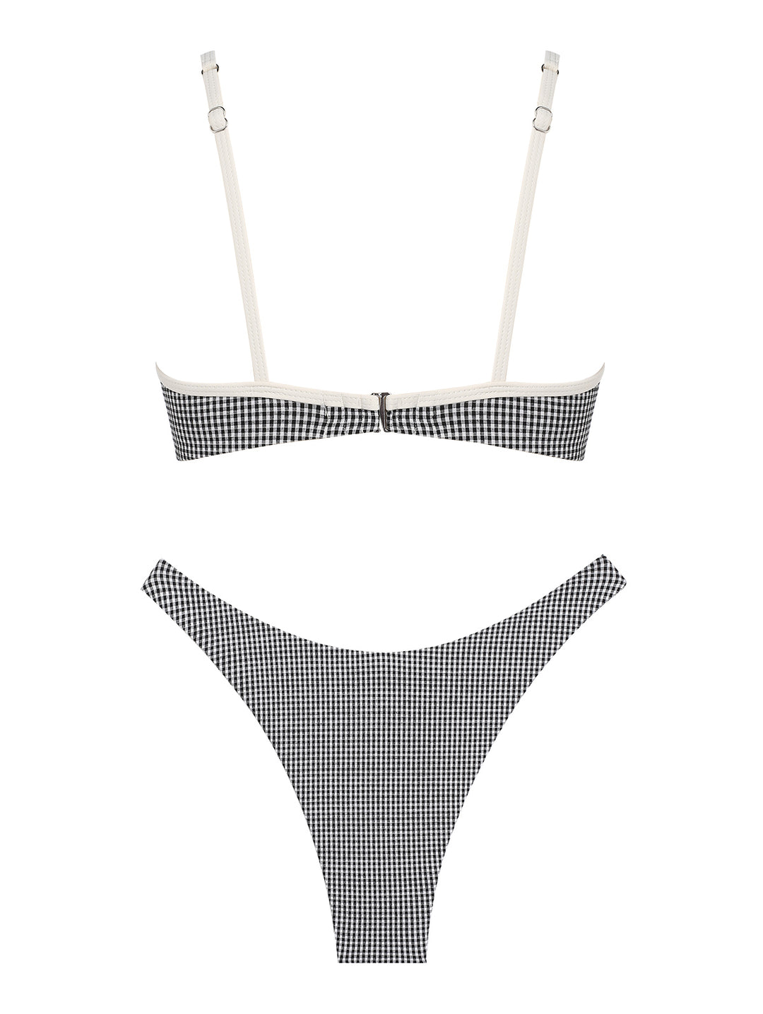 Seamolly Gingham Contrast Color U-ring Cheeky Bikini Set