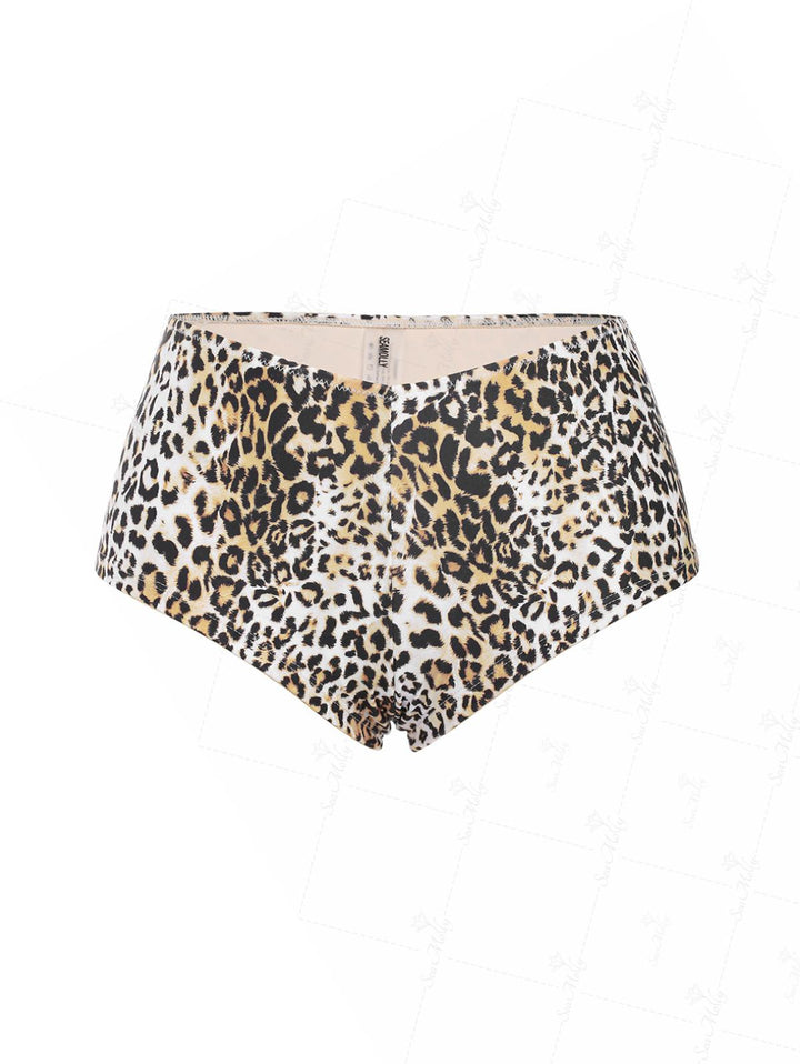 Seamolly Leopard Print Beach Swim Bottom Boyshorts