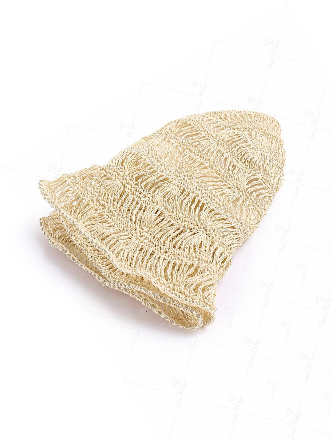 Solid Color Hollow Out Handmade Straw Bucket Hat