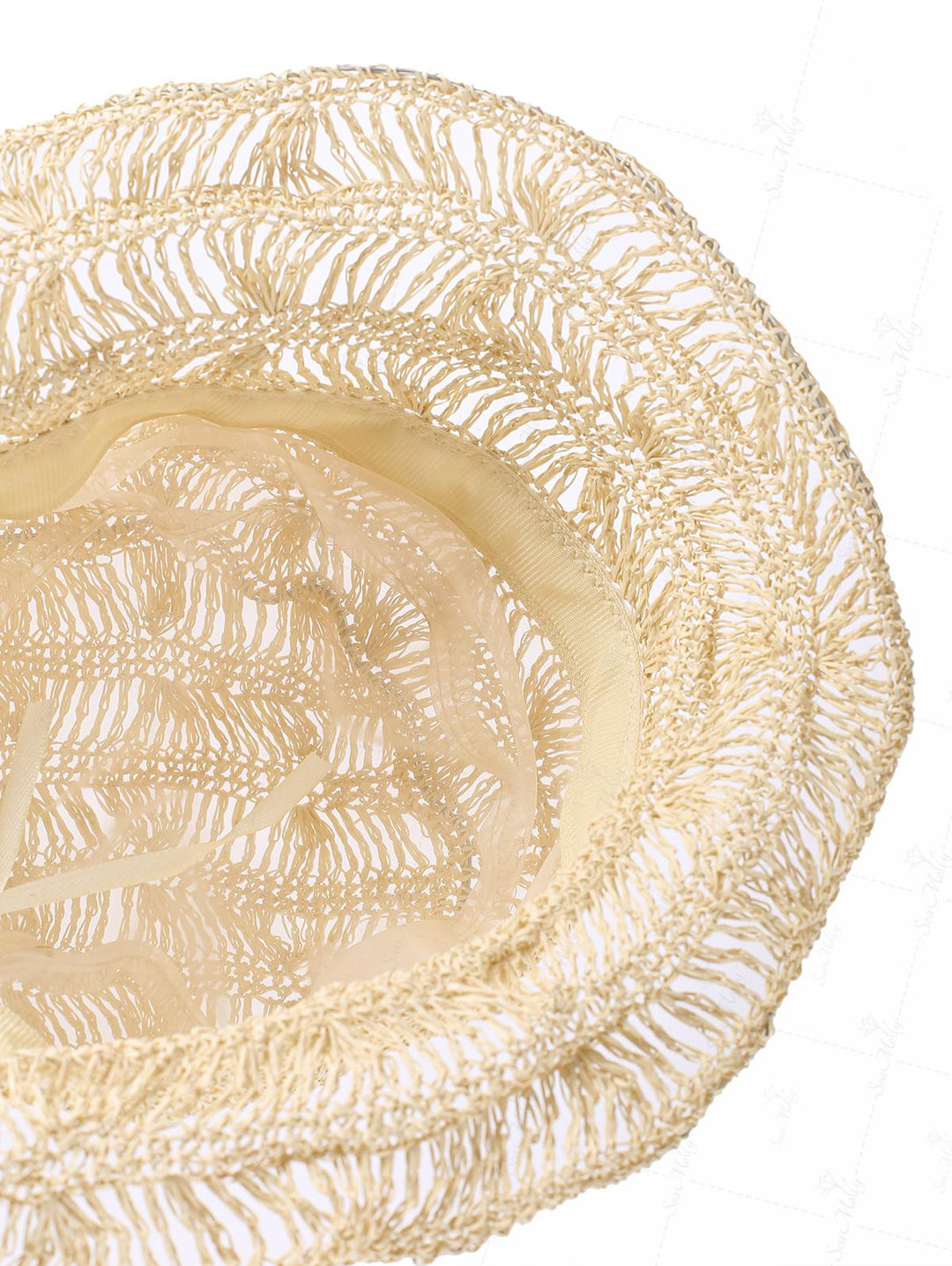 Solid Color Hollow Out Handmade Straw Bucket Hat