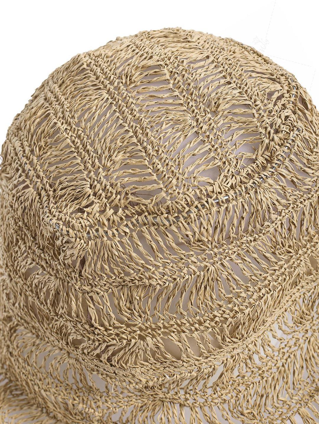 Solid Color Hollow Out Handmade Straw Bucket Hat