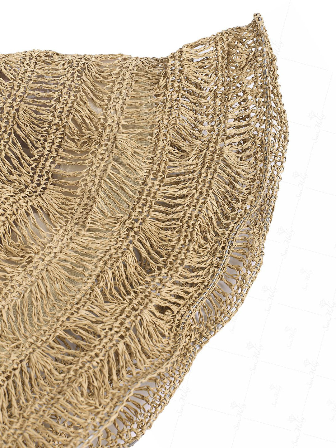 Solid Color Hollow Out Handmade Straw Bucket Hat