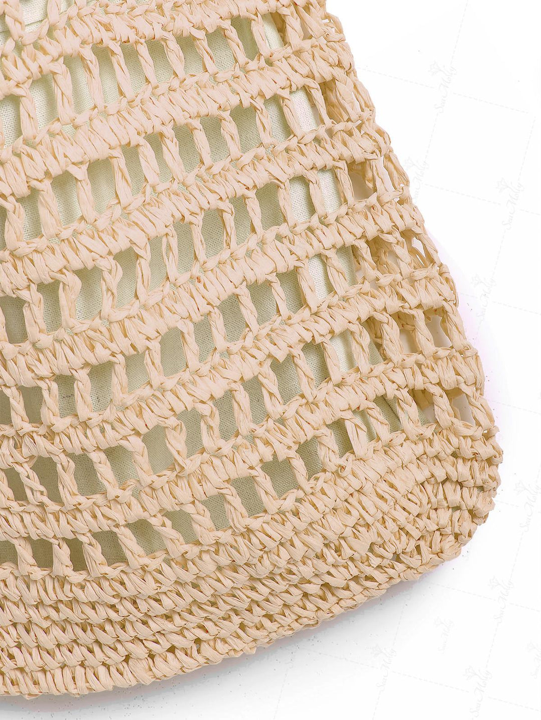 Hollow Out Crochet Large Capacity Straw Shoulder Handbag