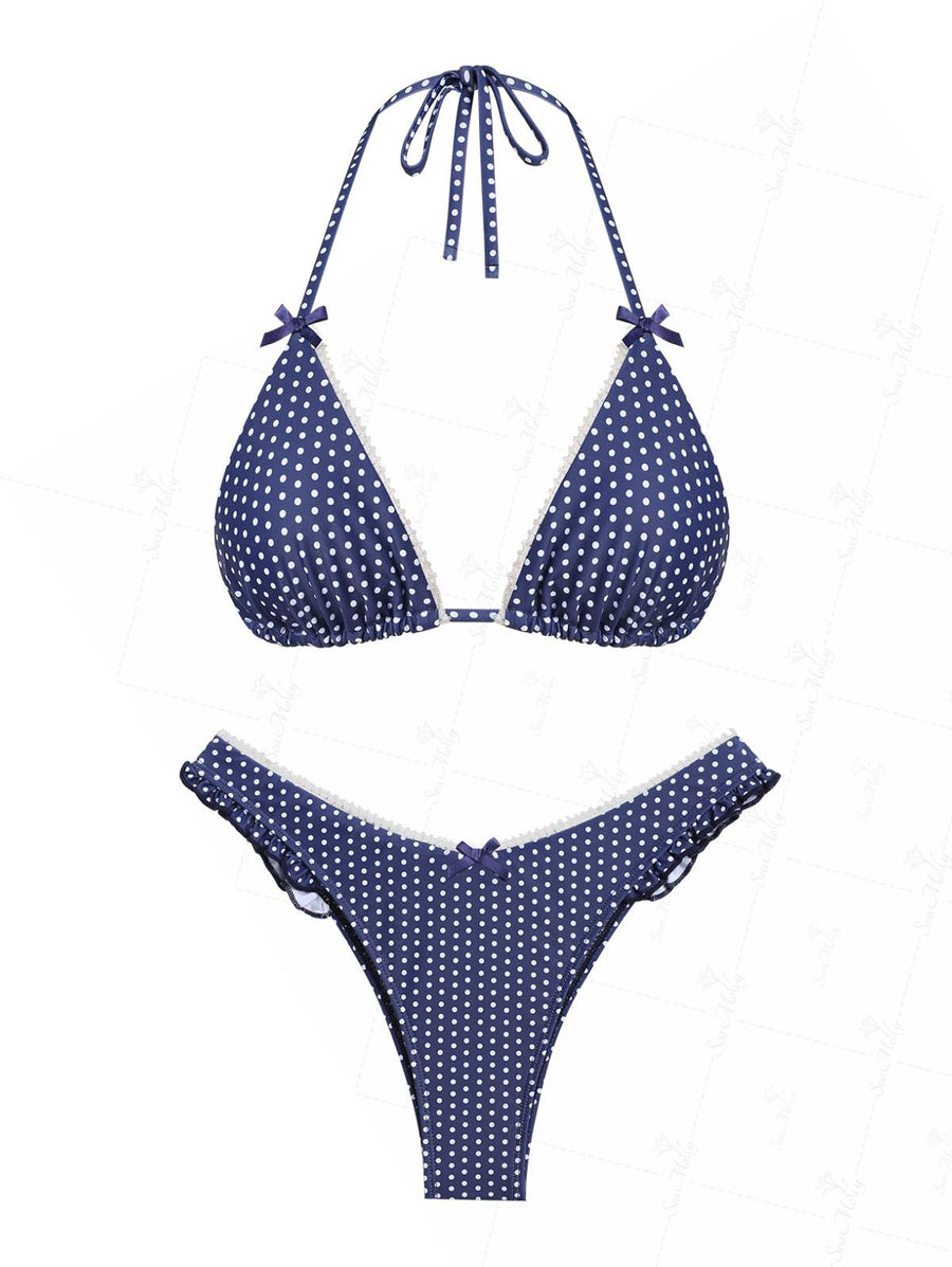 Seamolly Floral Jacquard Textured O Ring Double Layer Bikini Set