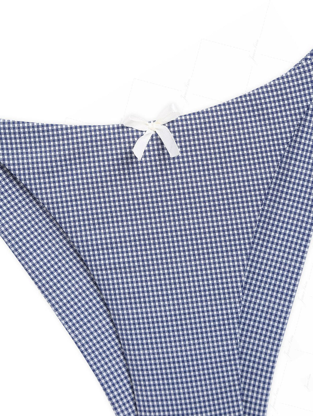 Deep Blue Vintage Plaid Halter Tank Top & Cheeky Brazilian Bottom Tankini Set