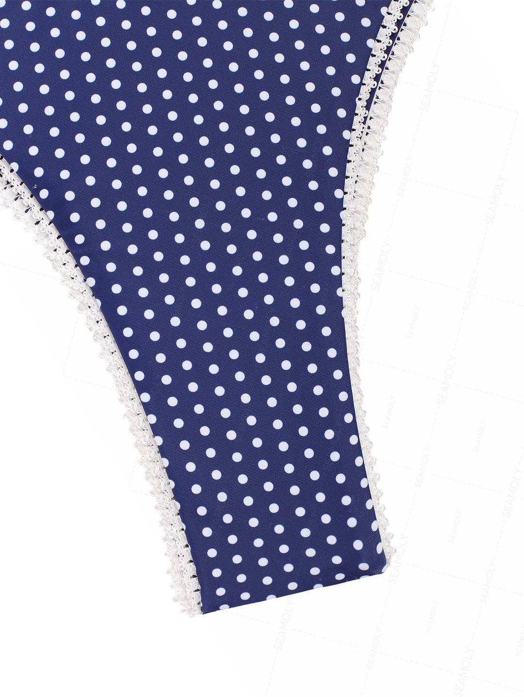 Seamolly Polka Dot Lace Bowknot Underwire Bikini Set