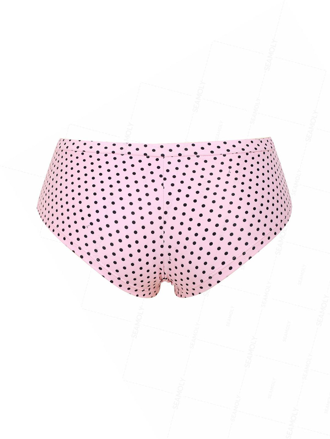 Seamolly Polka Dots Bowknot Low Rise Beach Swim Bottom Boyshorts