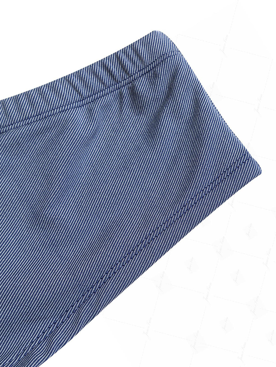 Deep Blue Denim Lace Bowknot Underwire Cheeky Boyshorts Bikini Set