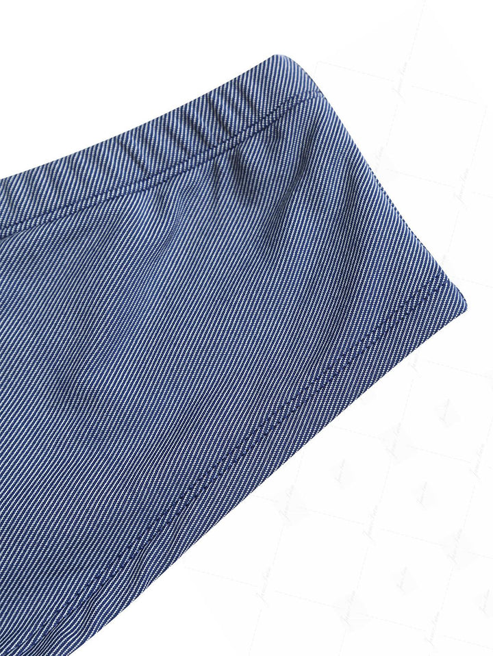 Deep Blue Denim Lace Bowknot Underwire Cheeky Boyshorts Bikini Set