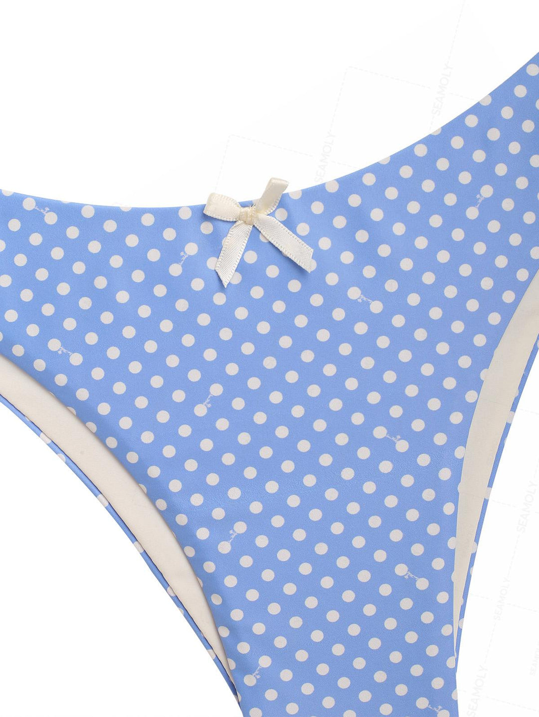 Seamolly Retro Pin-Up Vintage Polka Dot Ruched Bowknot Cinched Tie Side Tankini Set
