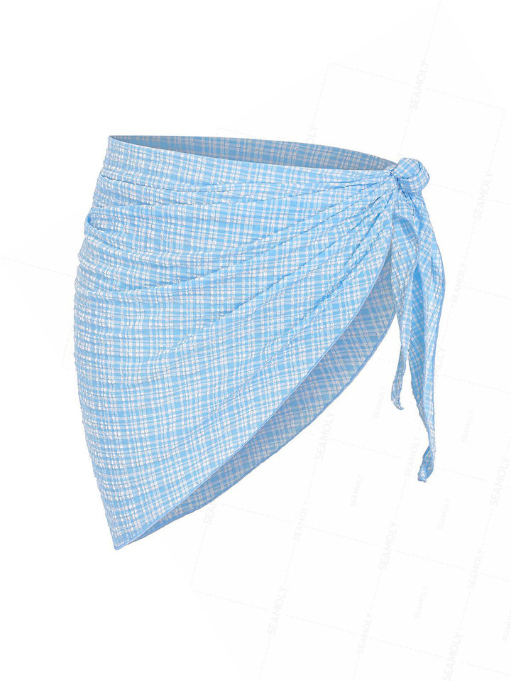 Seamolly Plaid Beach Cover Up Sarong