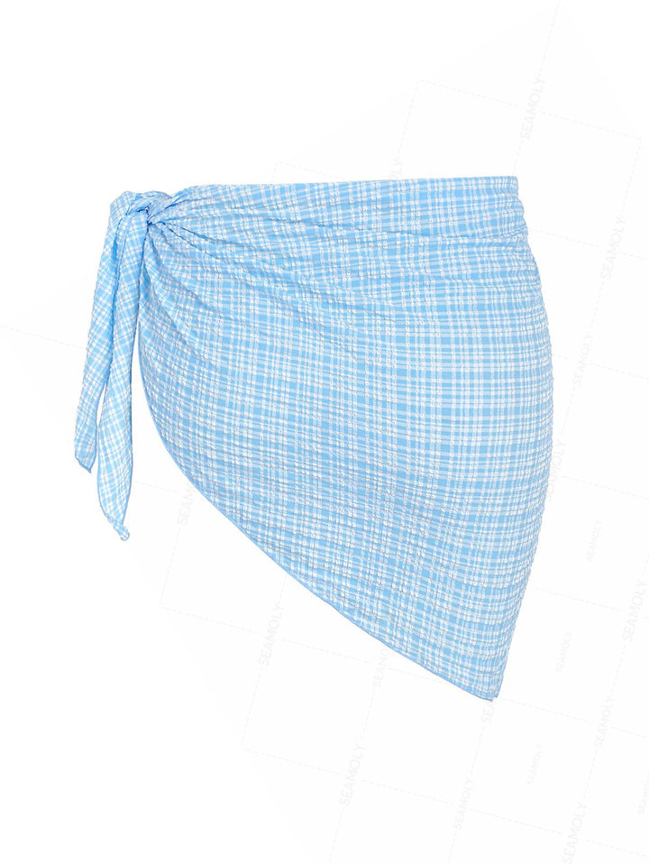 Seamolly Plaid Beach Cover Up Sarong