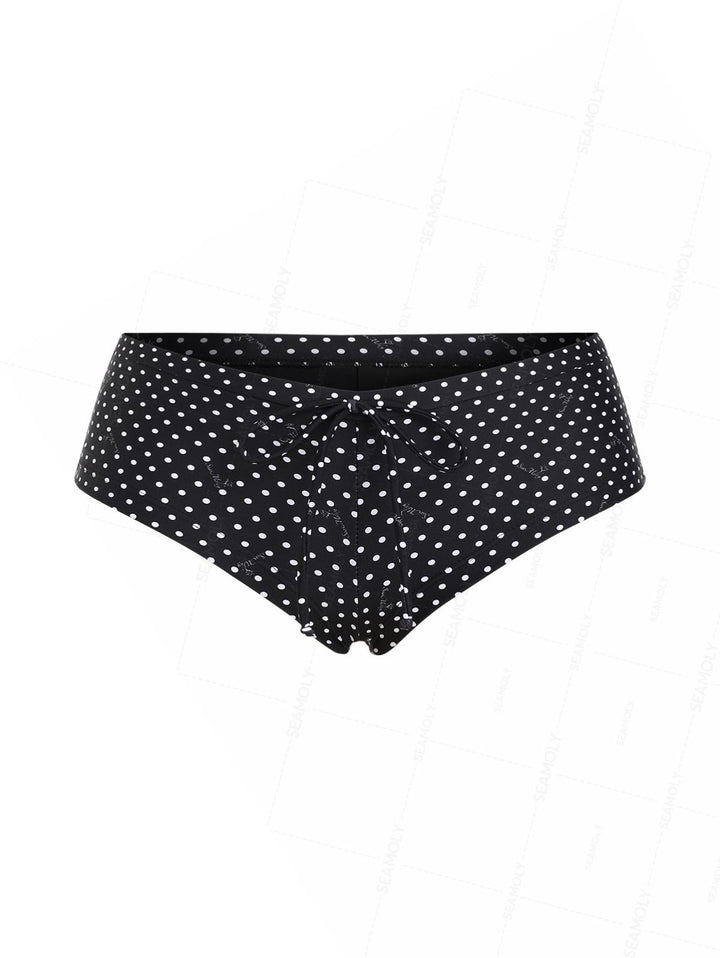 Seamolly Polka Dot Bowknot Low Rise Beach Swim Bottom Boyshorts