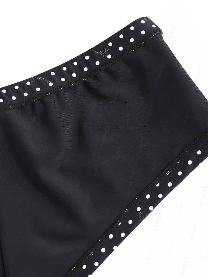 Seamolly Polka Dot Bowknot Low Rise Beach Swim Bottom Boyshorts