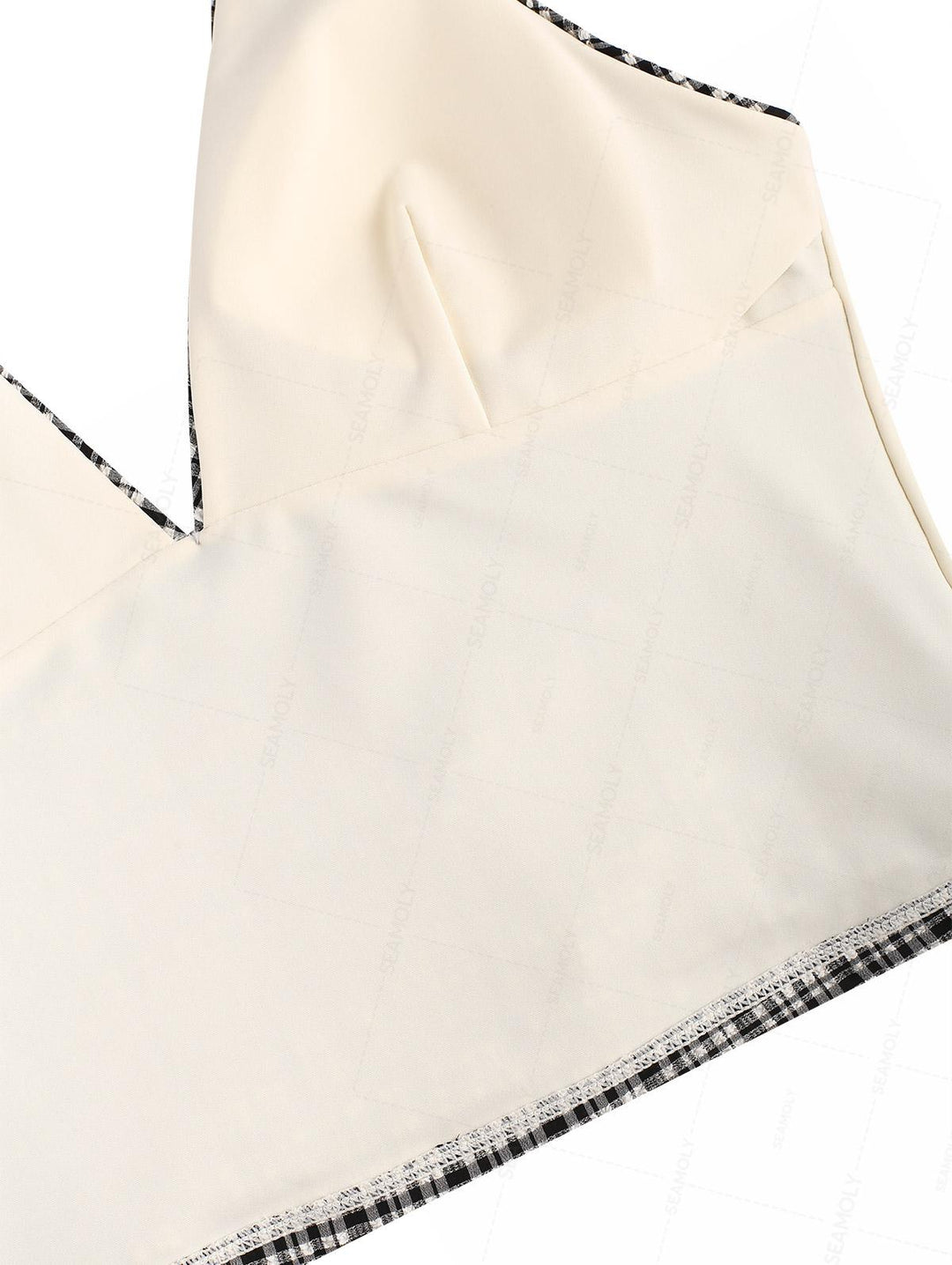 Seamolly Vintage Plaid Bowknot Lace Up Back Halter Tankini Set