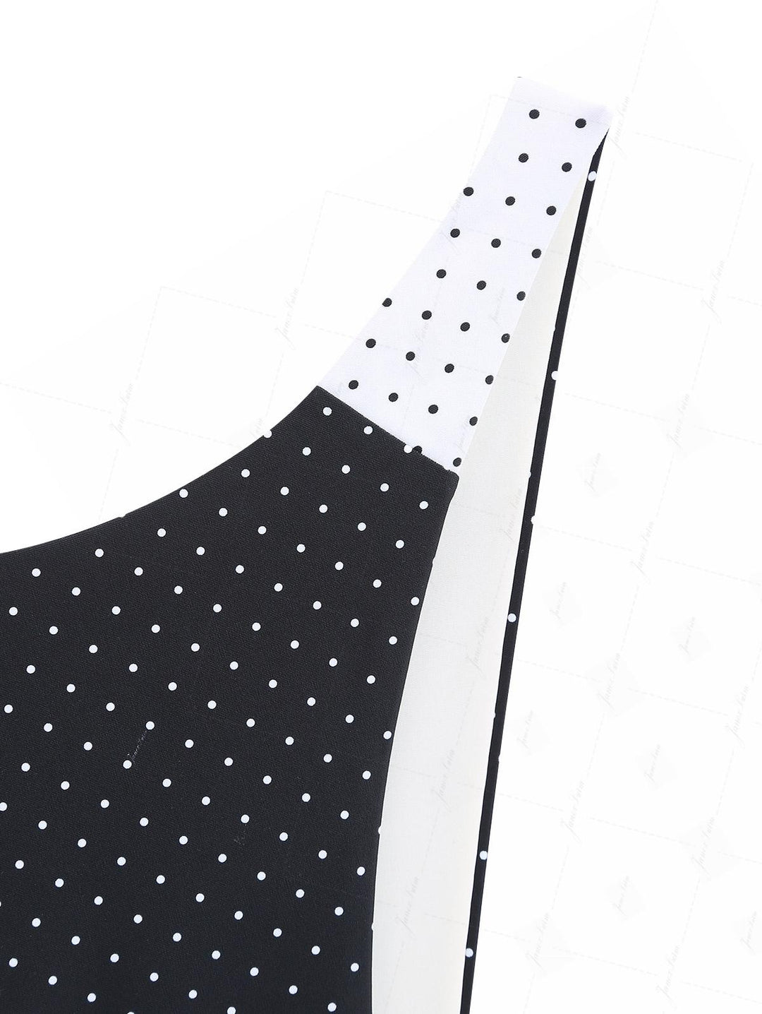 Black Colorblock Polka Dot Print Cheeky Bikini Bottom