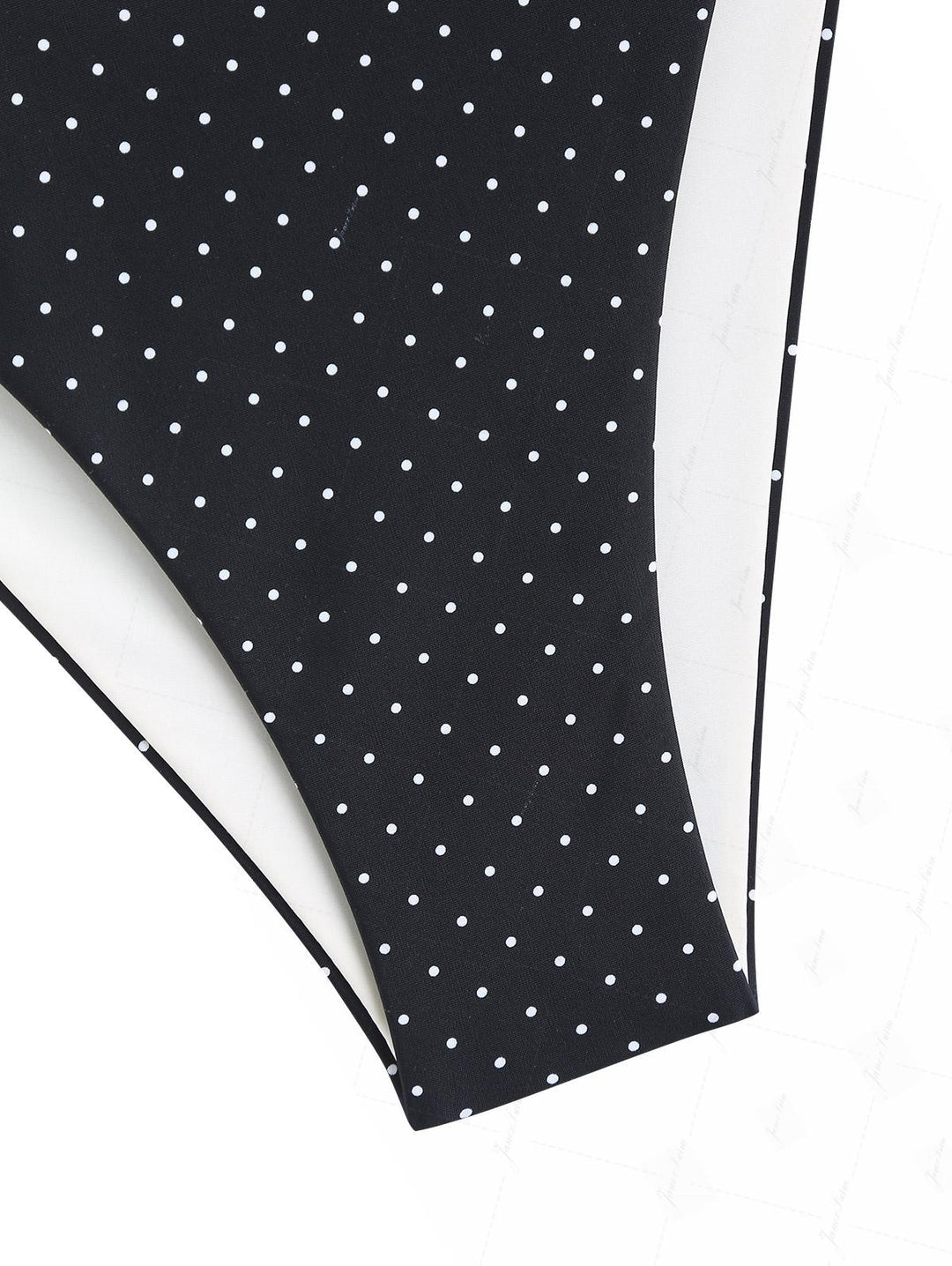 Black Colorblock Polka Dot Print Cheeky Bikini Bottom