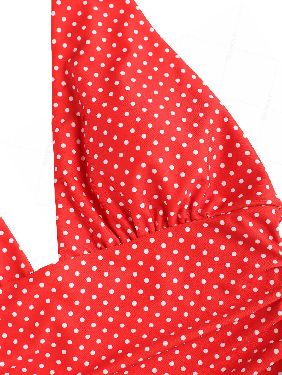 Seamolly 1950s Pin-Up Retro Vintage Polka Dot Print Plunging Neck One-piece Swimsuit