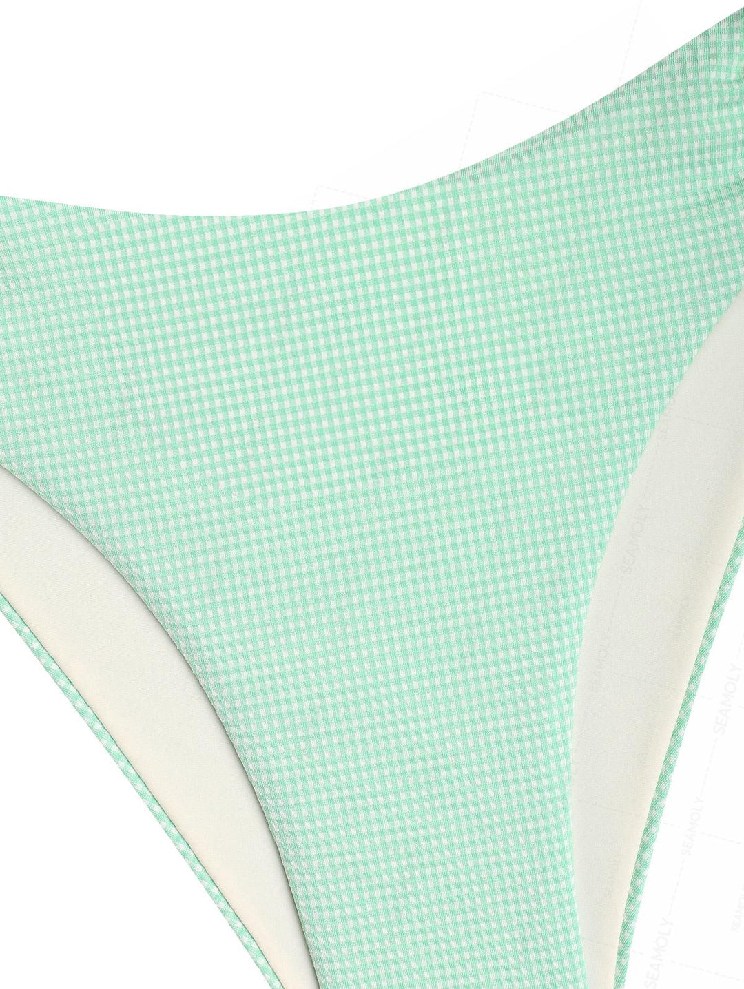 Seamolly Gingham Ruched Bowknot Cinched Tie Side Cami Tankini Set