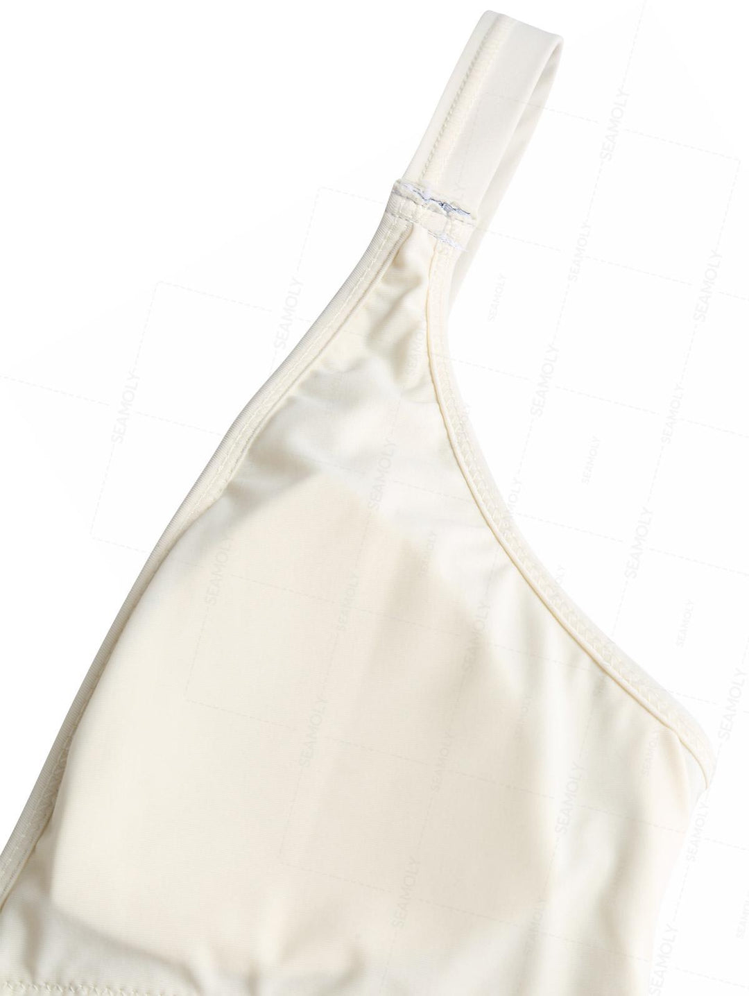 Seamolly 1950s Pin-Up Vintage Polka Dot Print Tie Around Criss Cross Plunging Neck One-piece Swimsuit