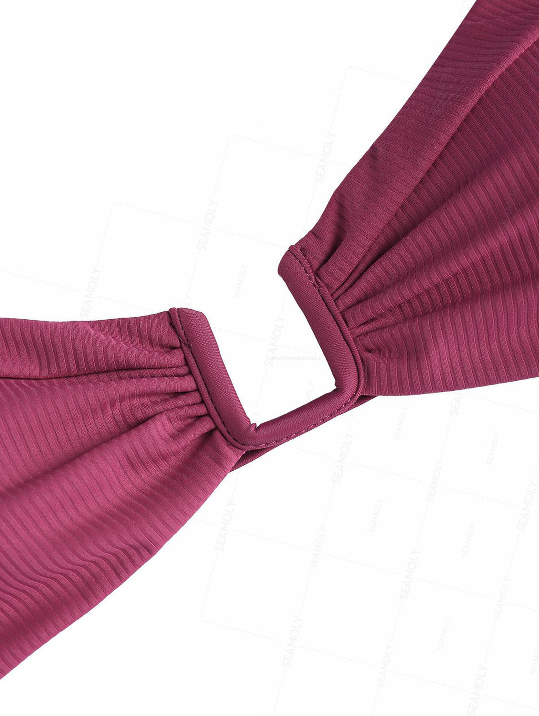 Seamolly Ribbed Ruched U-ring Cheeky Bikini Set