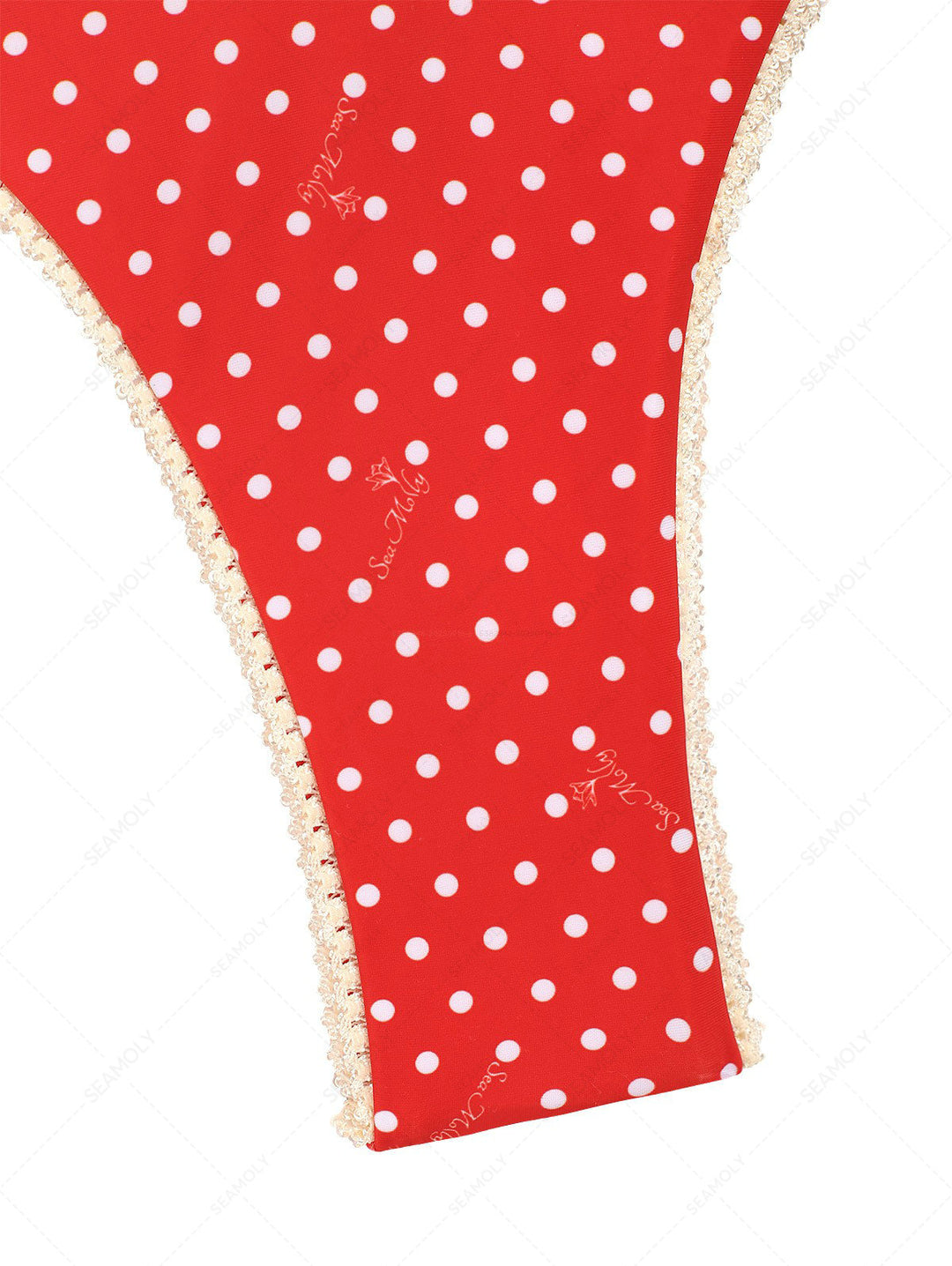 Seamolly Retro Pin-Up Vintage Inspired Polka Dot Lace Bowknot Underwire Bikini Set