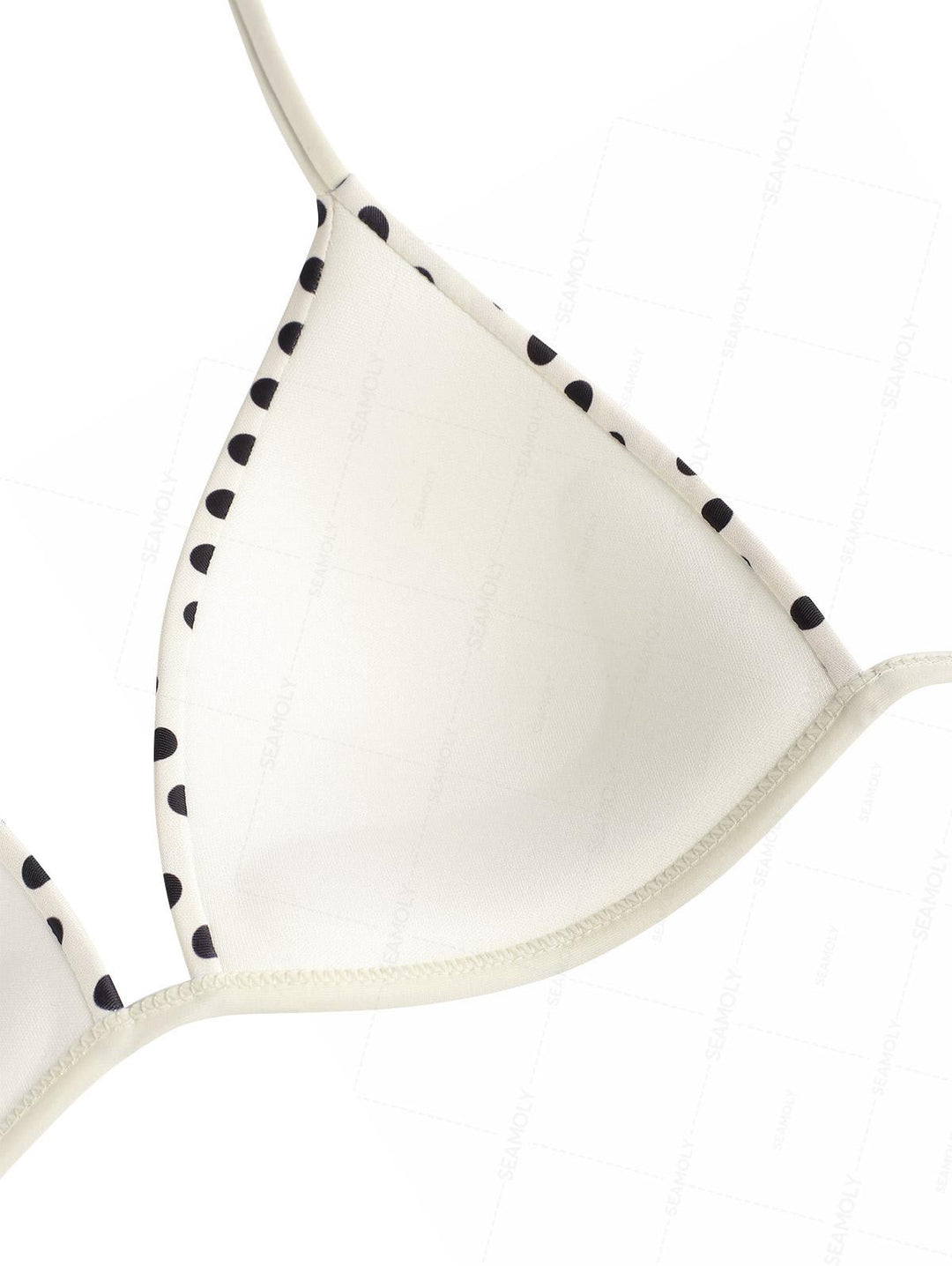 Seamolly Polka Dot Print Hard Cups Support Halter Triangle Bikini Set