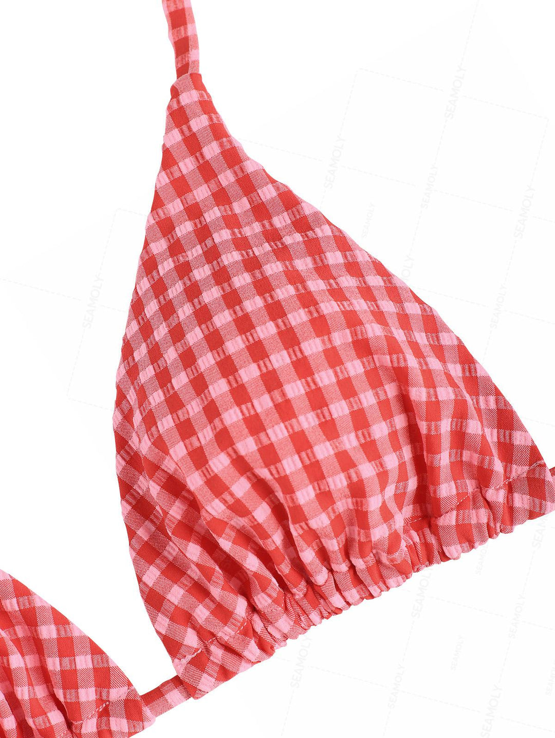 Seamolly Gingham Halter Triangle Boyshorts Bikini Set