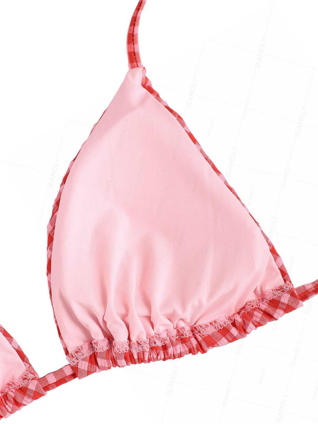 Seamolly Gingham Halter Triangle Boyshorts Bikini Set