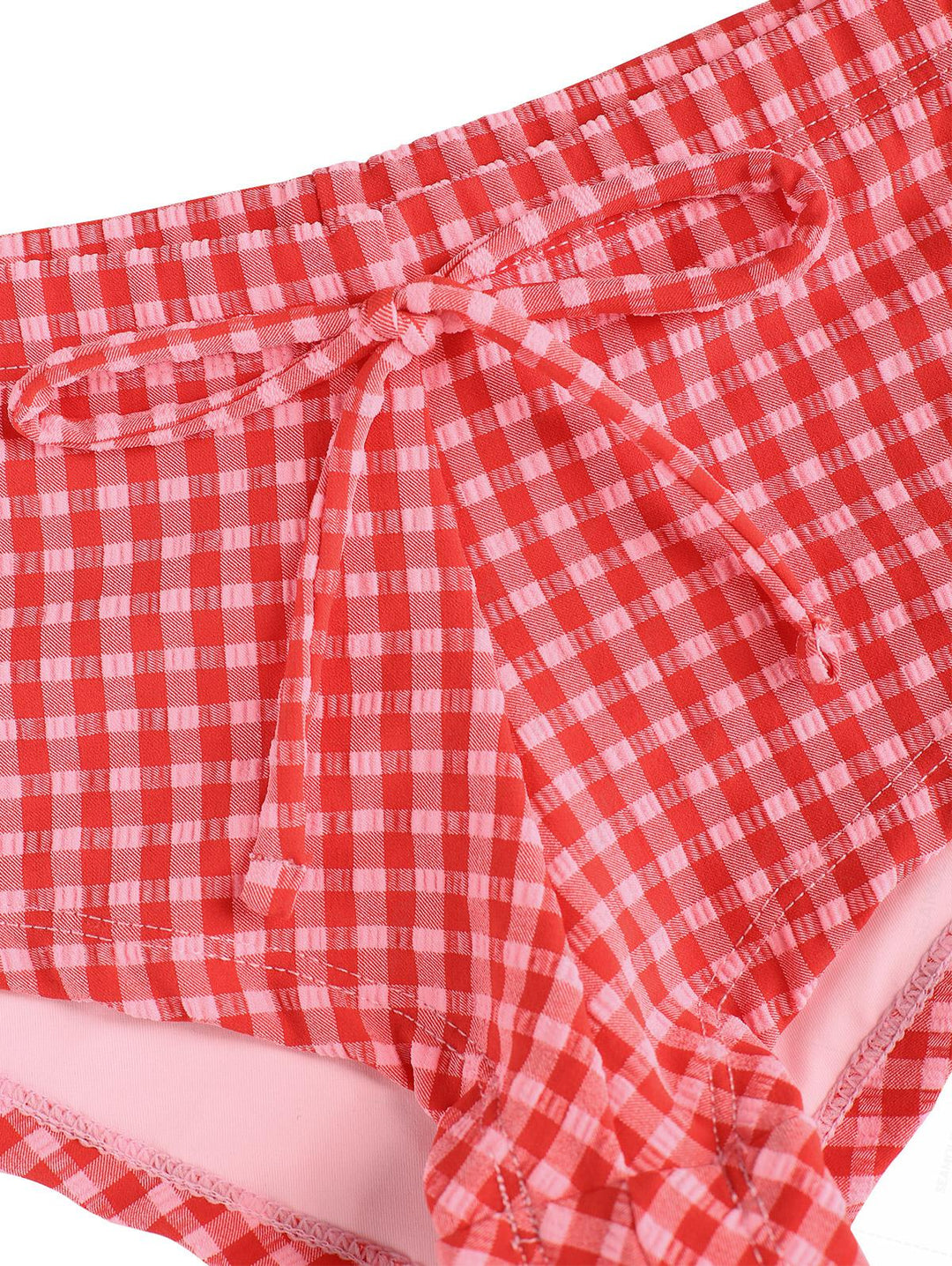 Seamolly Gingham Halter Triangle Boyshorts Bikini Set