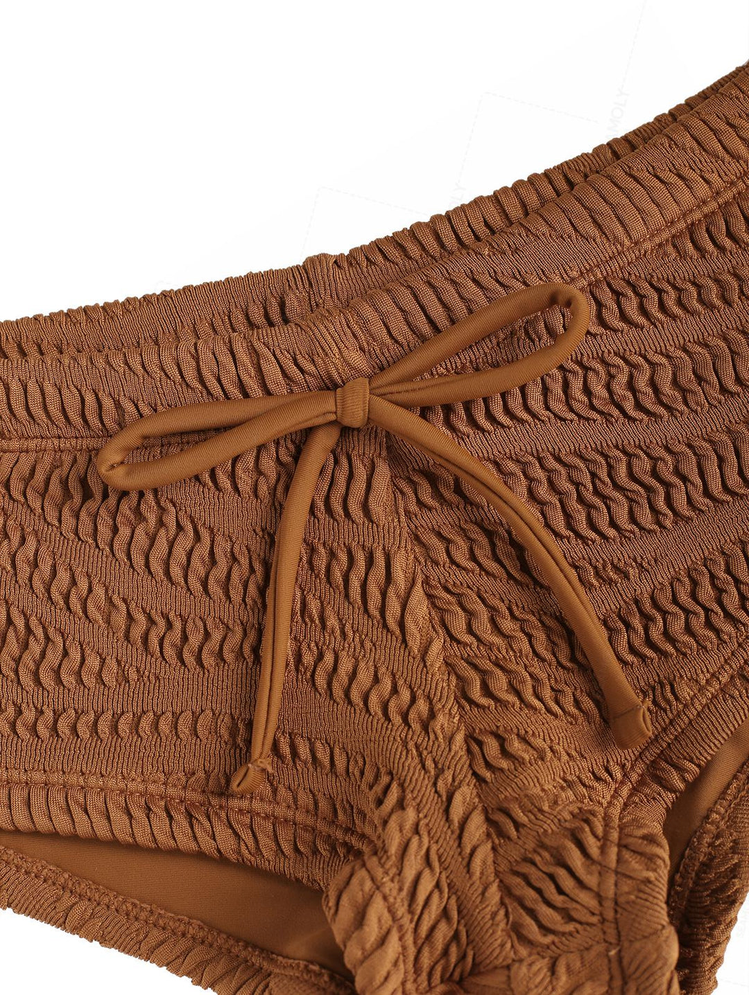 Seamolly Recycled Fabric Textured Halter Triangle Boyshorts Bikini Set