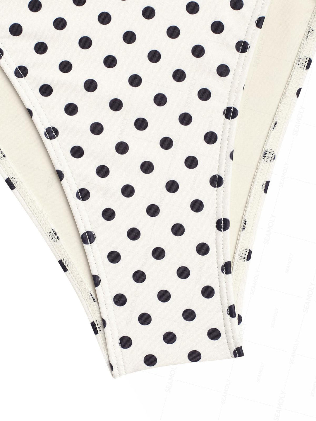 Seamolly Retro Pin-Up Vintage Polka Dot Print Plunging Neck Halter Cinched Tankini Set