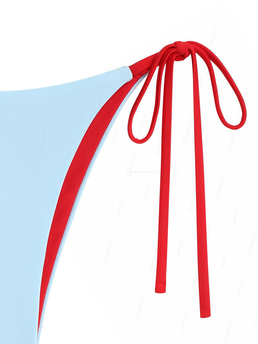 Seamolly Contrast Color Bowknot Halter Triangle Tie Side Bikini Set