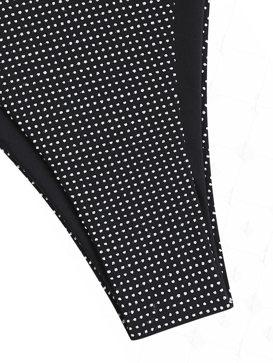 Black Pin Dot Jacquard Fabric Halter Tied String Tankini Set