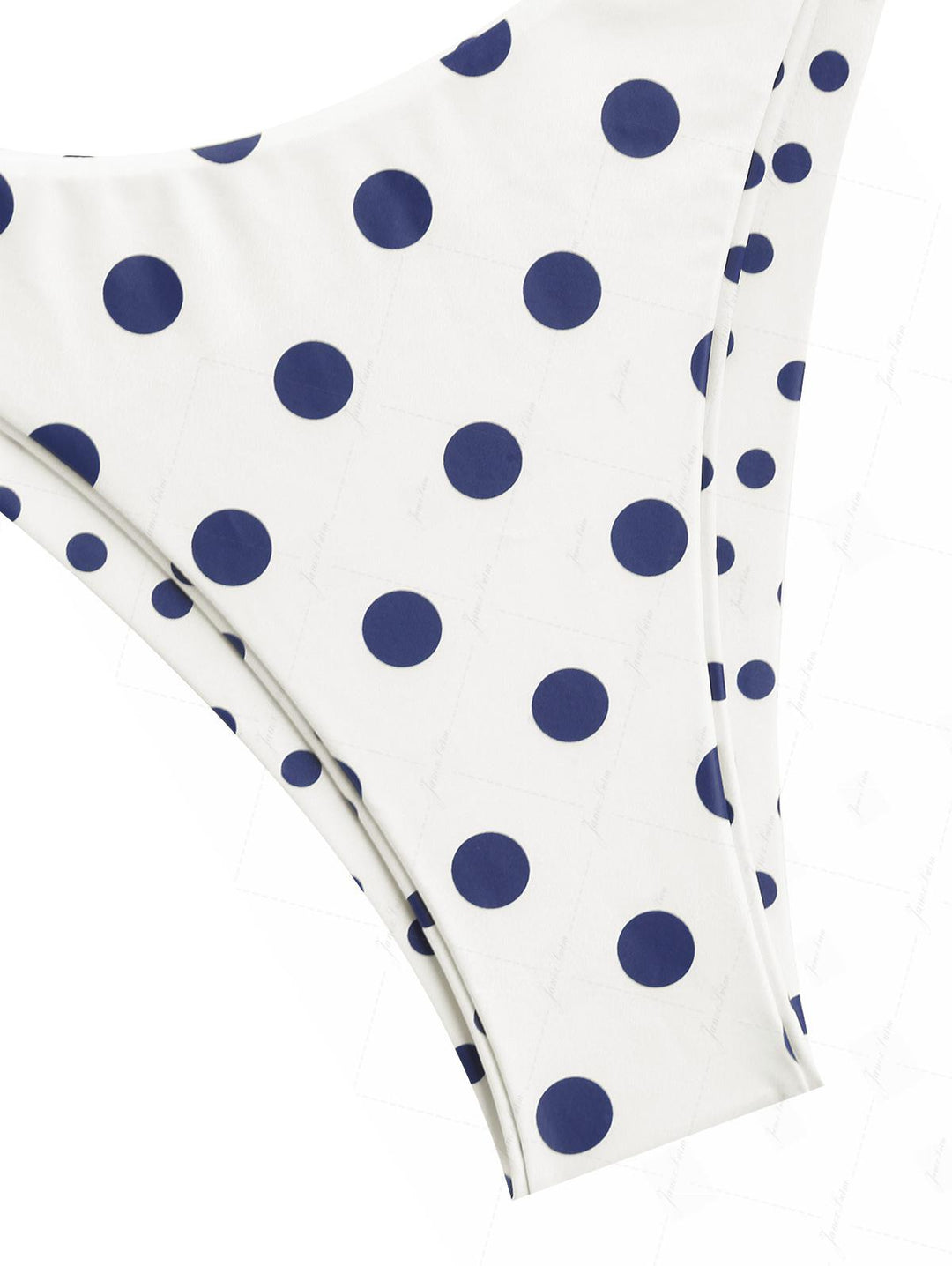 Crystal Cream Vintage Polka Dot Print Reversible Cheeky Bikini Bottom