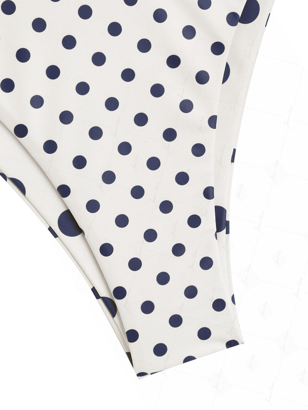 Crystal Cream Vintage Polka Dot Print Reversible Cheeky Bikini Bottom