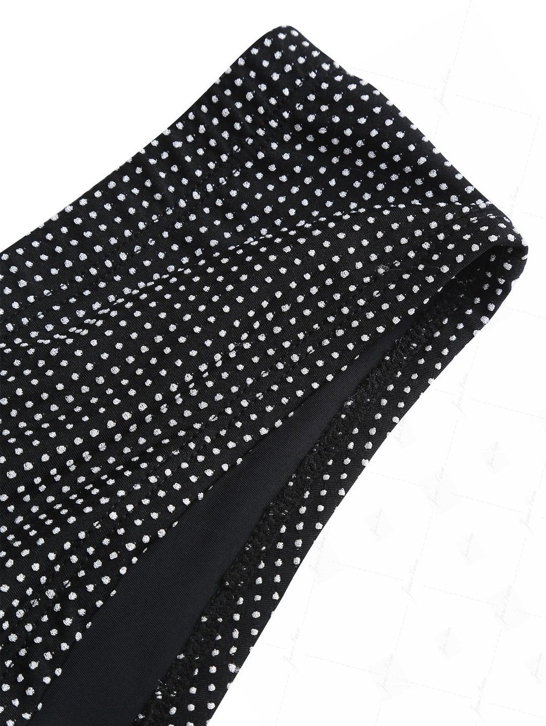 Black Pin Dot Jacquard O Ring Double Layer Top & Cheeky Boyshorts Bikini Set