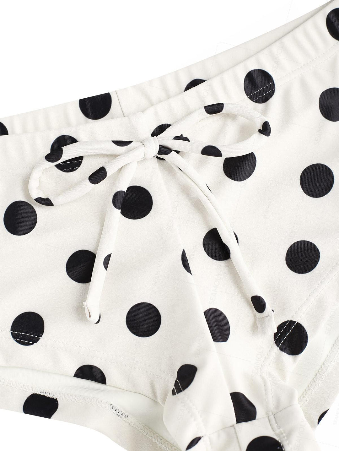 Seamolly Polka Dot Print Bowknot Swim Bottom Bikini Boyshorts