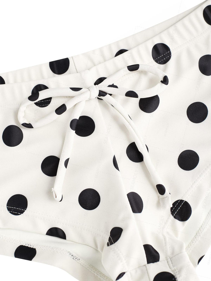 Seamolly Polka Dot Print Bowknot Swim Bottom Bikini Boyshorts