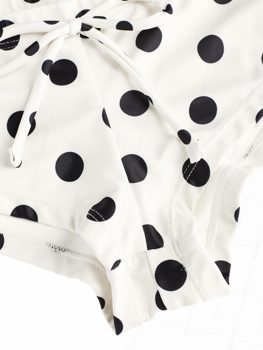 Seamolly Polka Dot Print Bowknot Swim Bottom Bikini Boyshorts