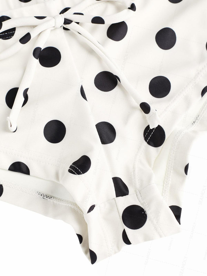 Seamolly Polka Dot Print Bowknot Swim Bottom Bikini Boyshorts