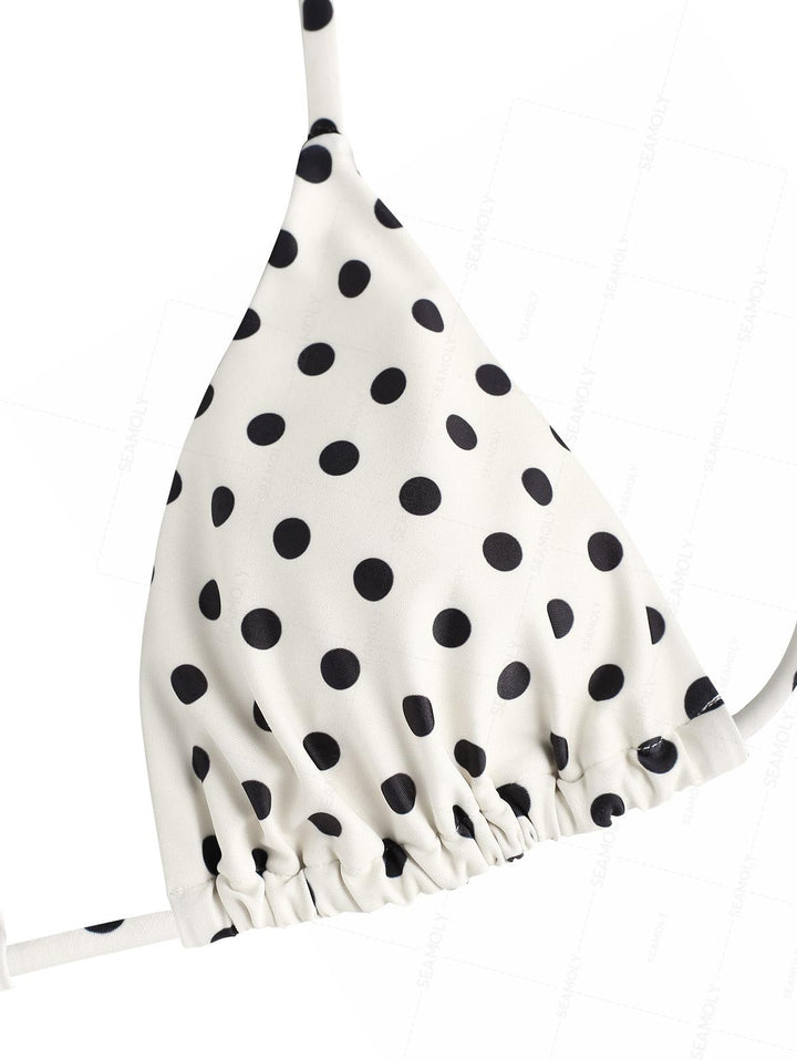 Seamolly Polka Dot Print Bowknot Swim Bottom Bikini Boyshorts