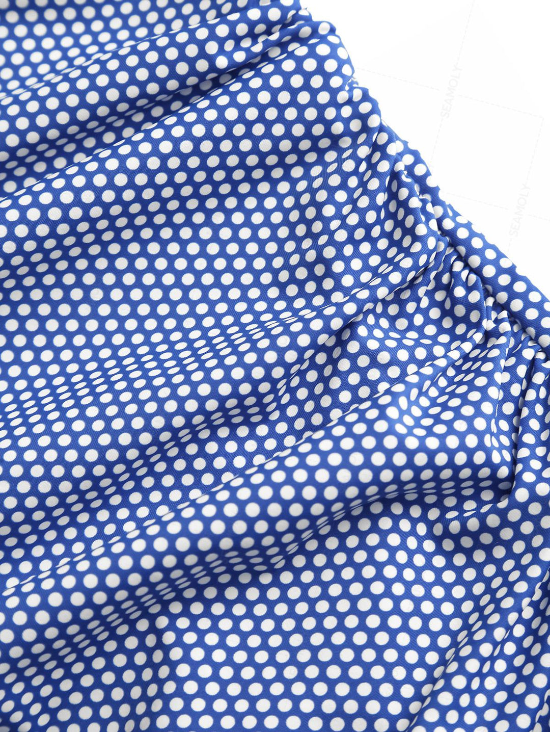 Seamolly Pin Dot Print Ruched Cut Out Plunging Neck One-piece Swimsuit
