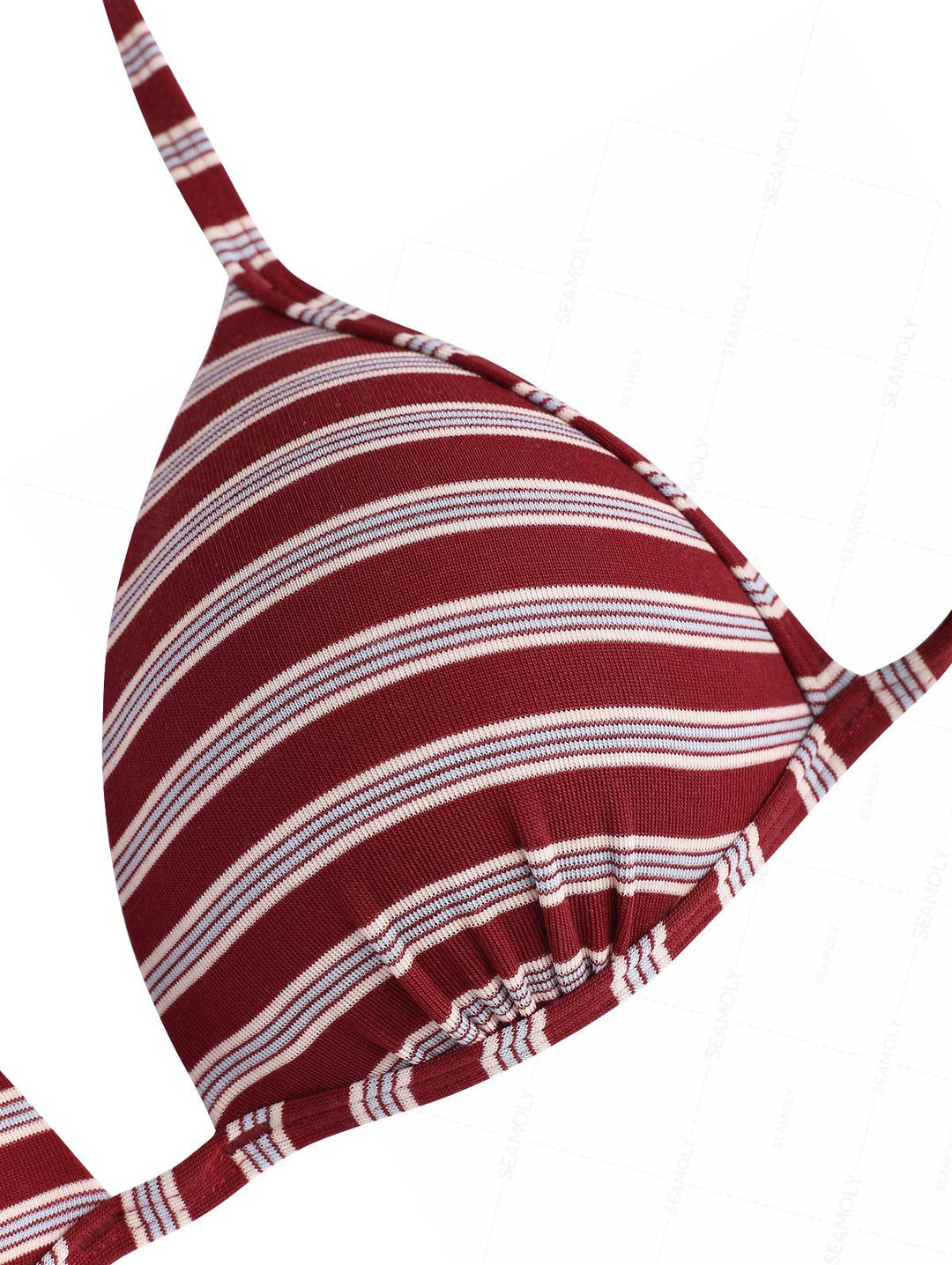 Seamolly Y2K Striped Ribbed Hard Cups Support Cinched Boyshorts Bikini Set