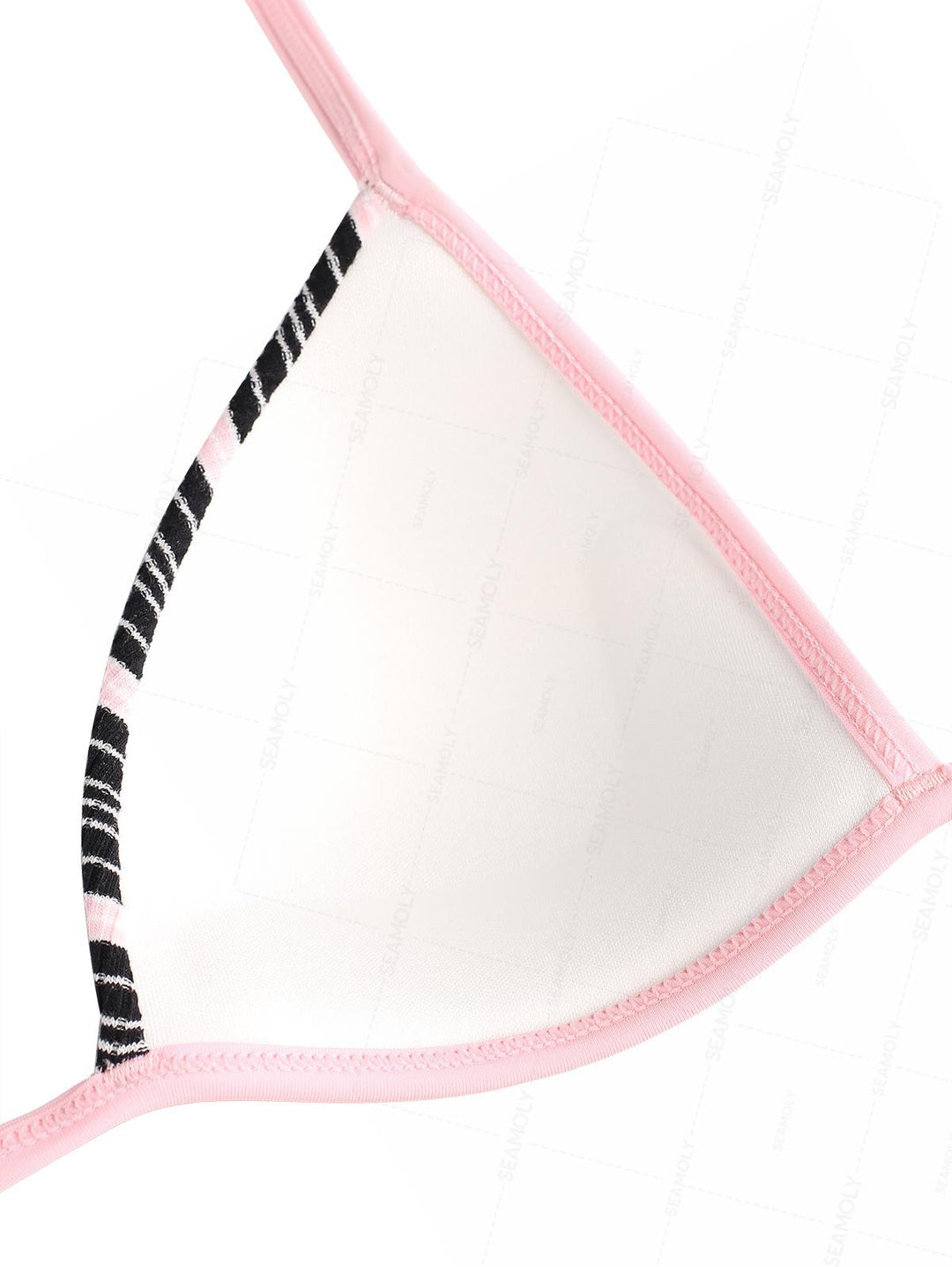 Seamolly Y2K Striped Ribbed Bowknot Hard Cups Support Boyshorts Bikini Set