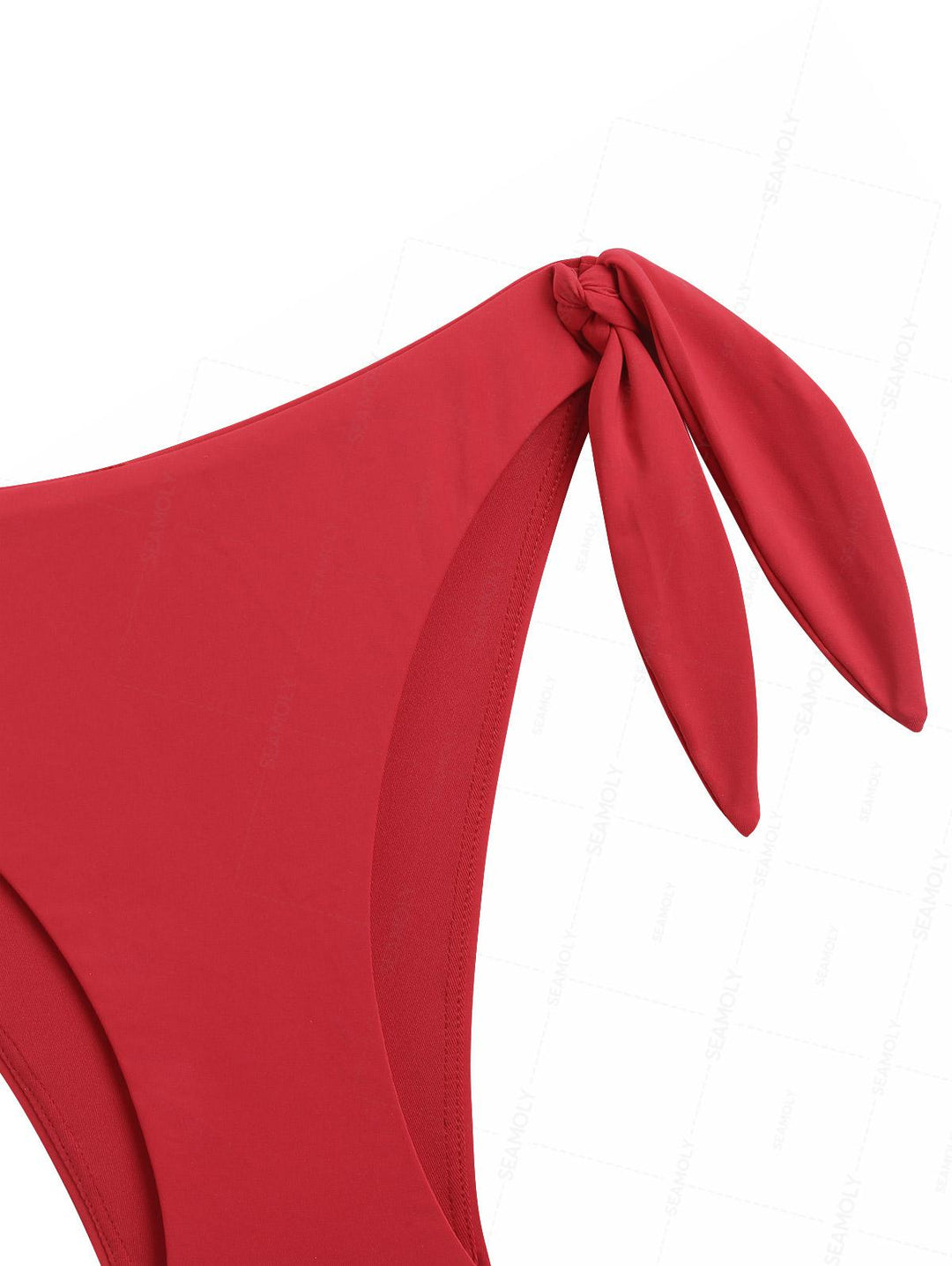 Seamolly Solid Color Crisscross Twist Gathering & Support Triangle Bikini Set