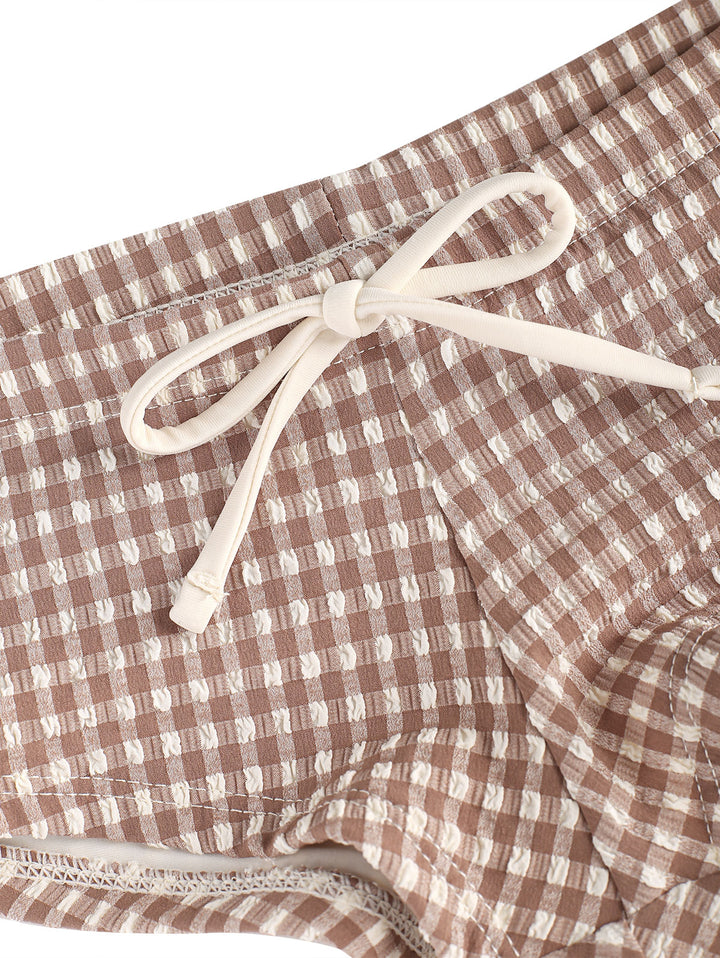 Seamolly Gingham Halter Triangle Boyshorts Bikini Set