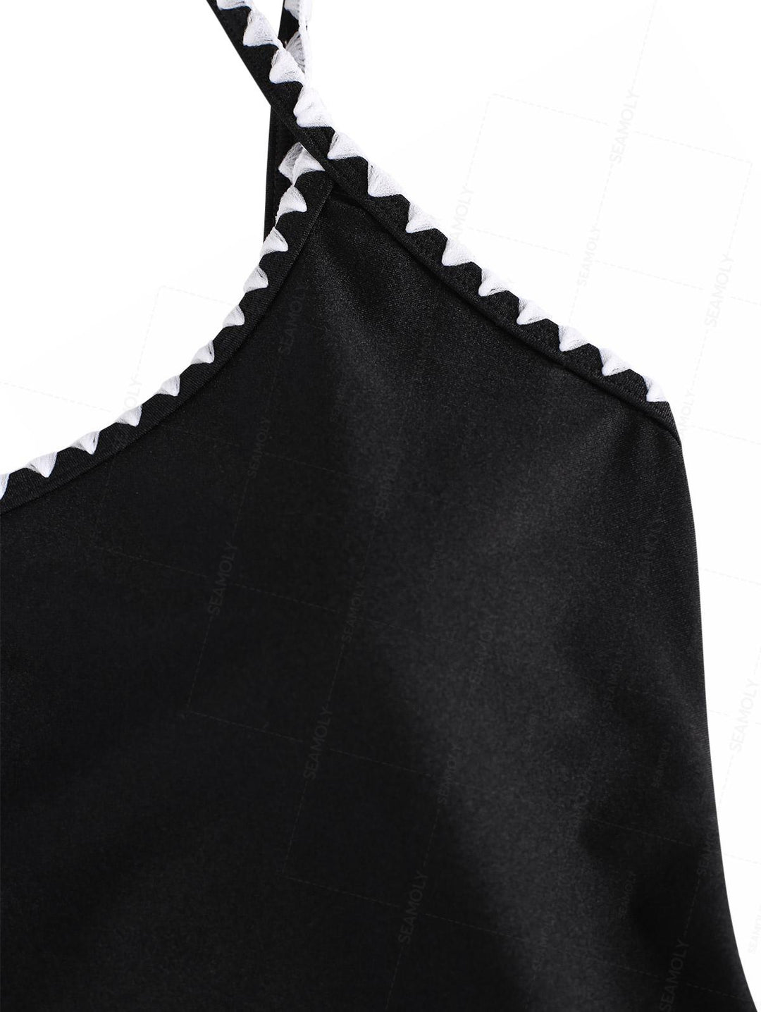 Seamolly Contrast Color Whip Stitching One-piece Swimsuit