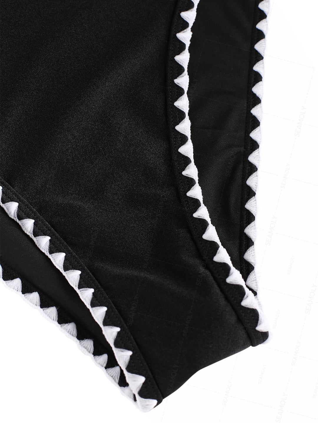 Seamolly Contrast Color Whip Stitching One-piece Swimsuit